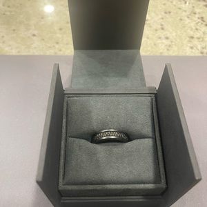 David Yurman Streamline Two Row Band In Black Titanium Black Diamonds Sz 13.